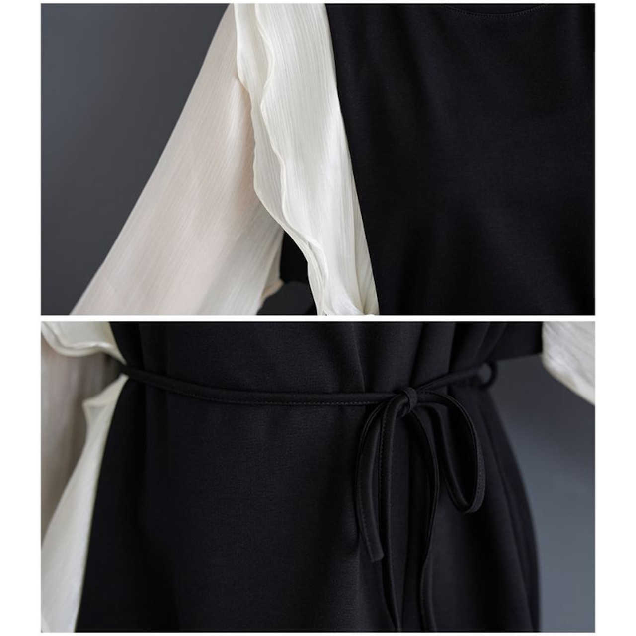 シフォン ティアードスカート ワンピース 00091