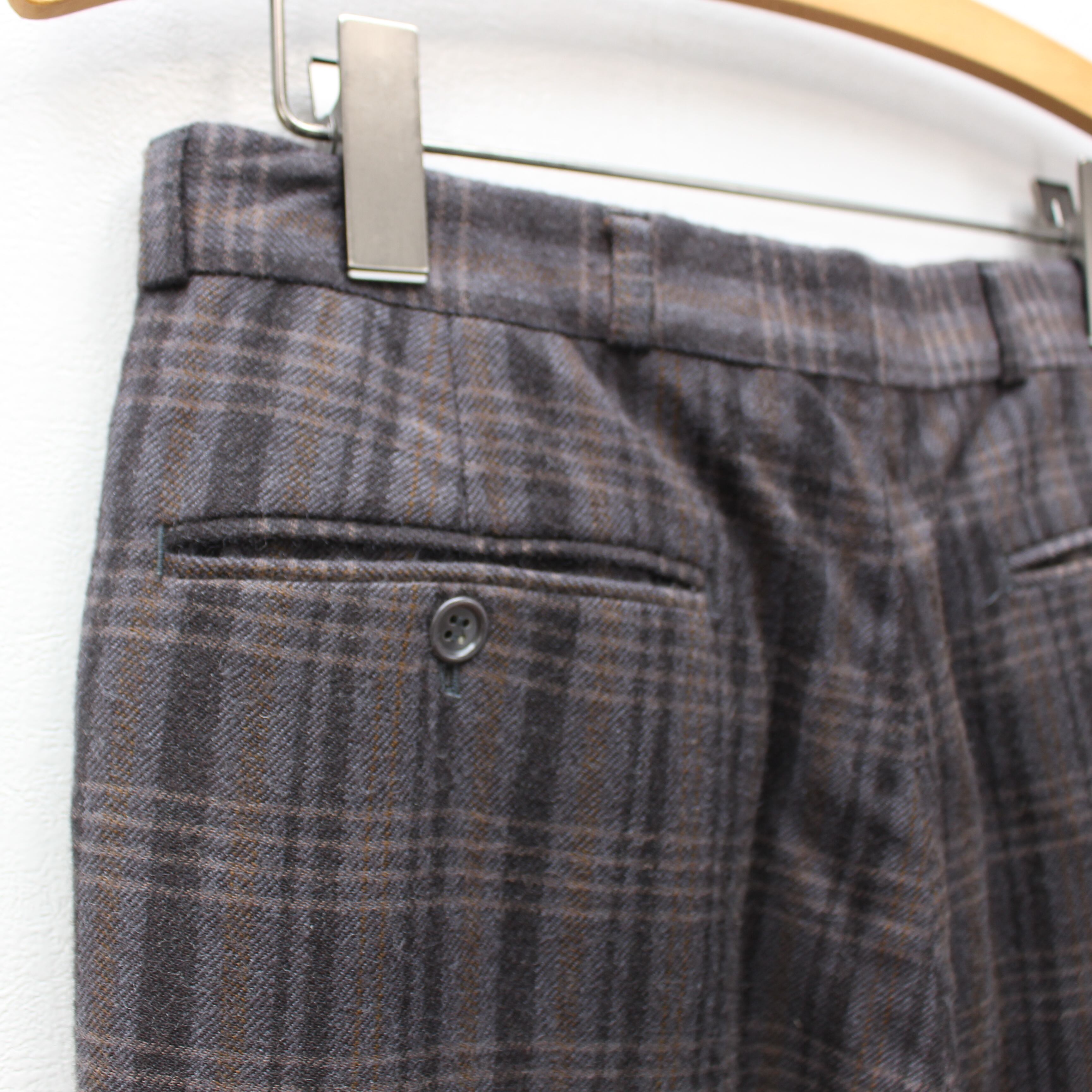 EU VINTAGE HUGO BOSS CHECK PATTERNED SLACKS PANTS/ヨーロッパ古着