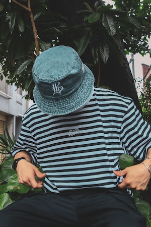 OL"D"-B- DENIM BUCKET HAT [WASHED x WHITE]