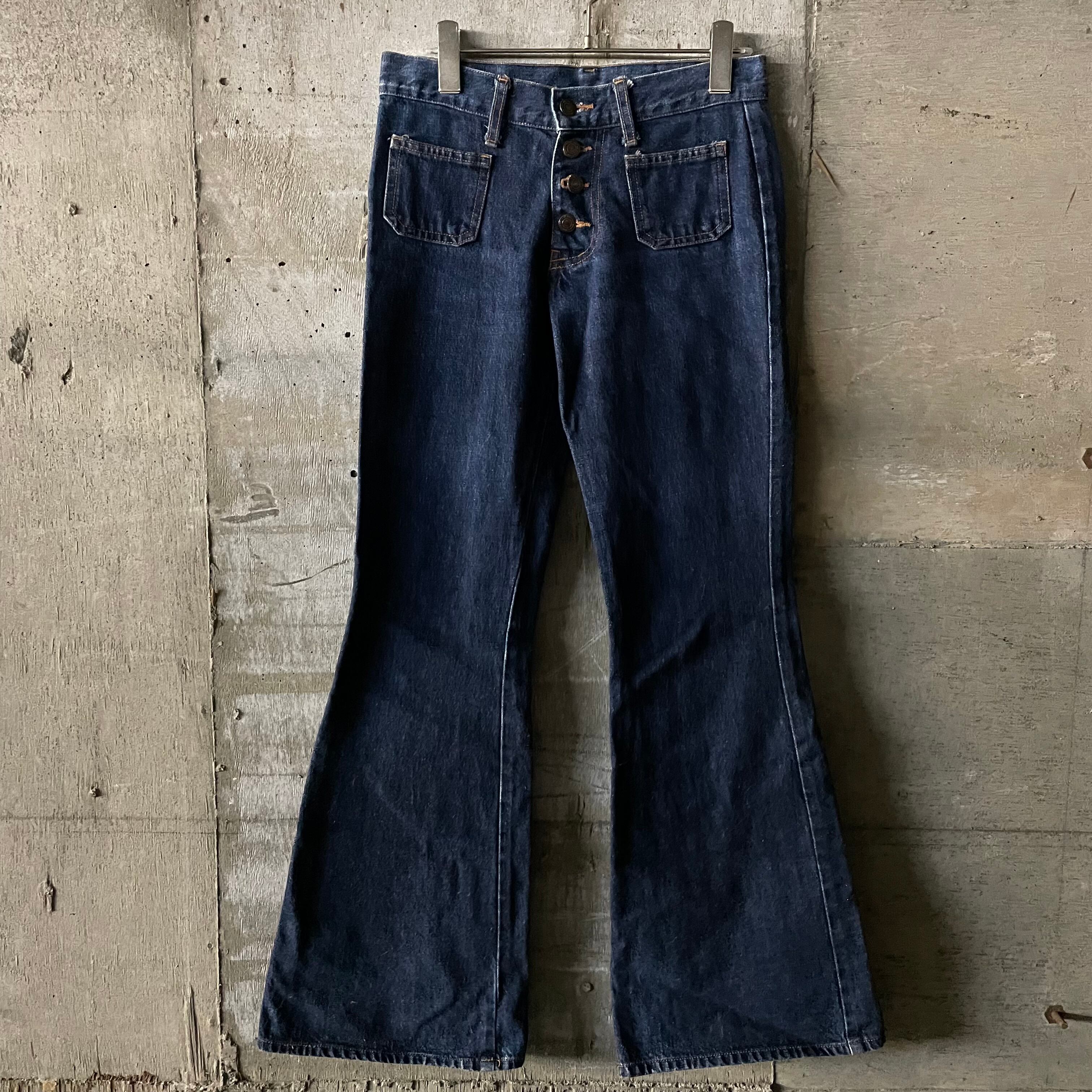 vintage〗bellbottom flare denim pants/ベルボトム フレア デニム