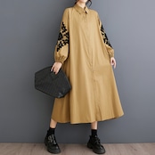 フラワープリント オーバーサイズ シャツワンピース 00022