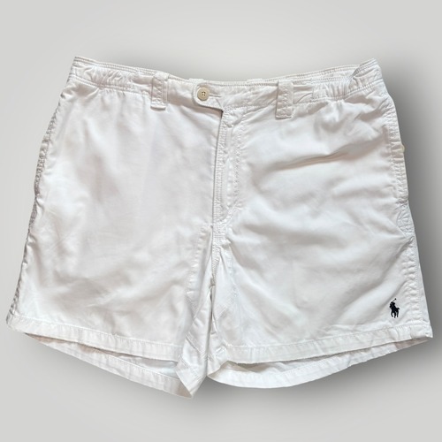 【90s】00s POLO RALPH LAUREN カーゴショーツ ハーフパンツ 短パン メンズ XL 白/WHITE VINTAGE ロゴ 刺繍 ポロラルフローレン