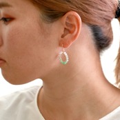 プルンと翡翠が可愛い！翡翠フープピアス  A貨翡翠  jd_mm1135