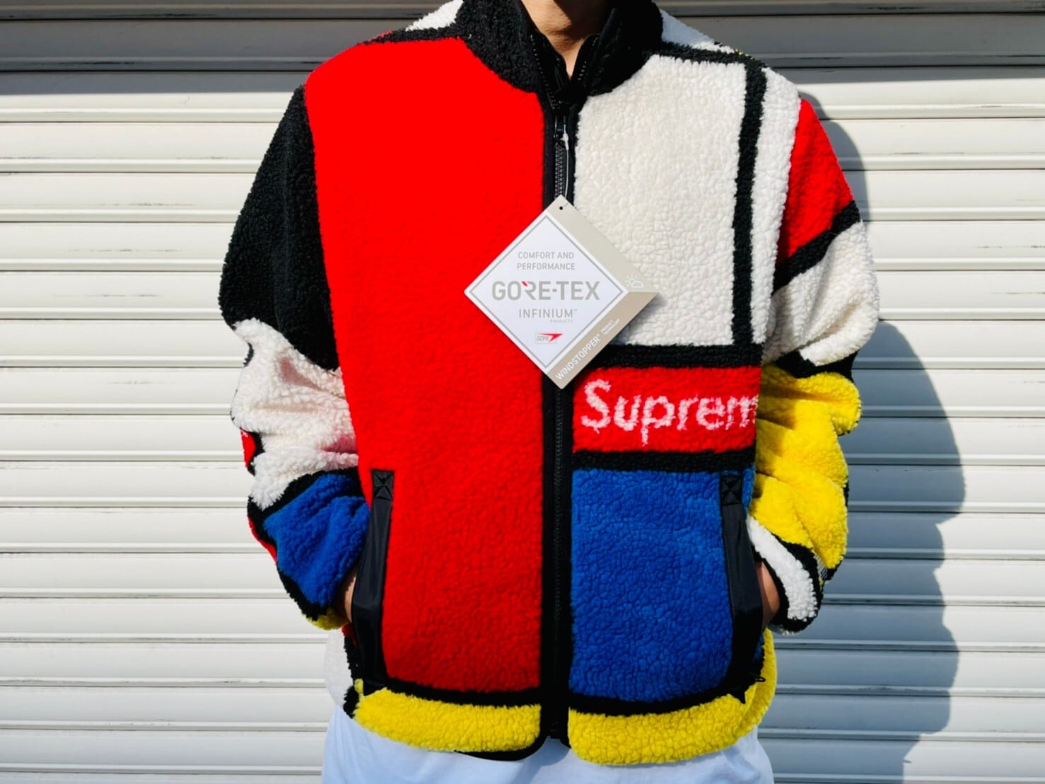 Supreme colorblocked fleece jacket