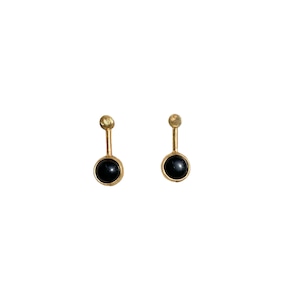 'Monotone stick black' pierced earrings