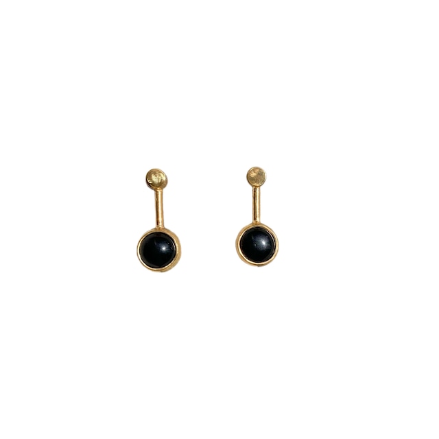 'Monotone stick black' pierced earrings