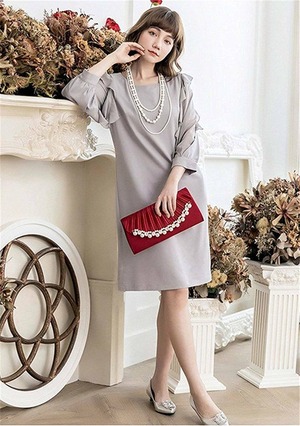 ★送料無料★9号(M)☆七分袖フォ－マルワンピース[OPN3307]