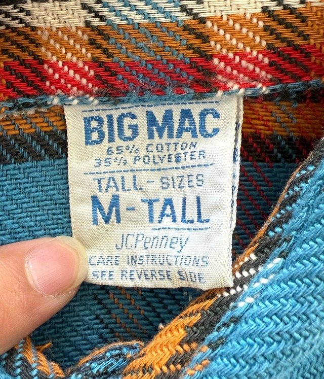 -BIGMAC- Vintage 70s M Flannel Check Shirt