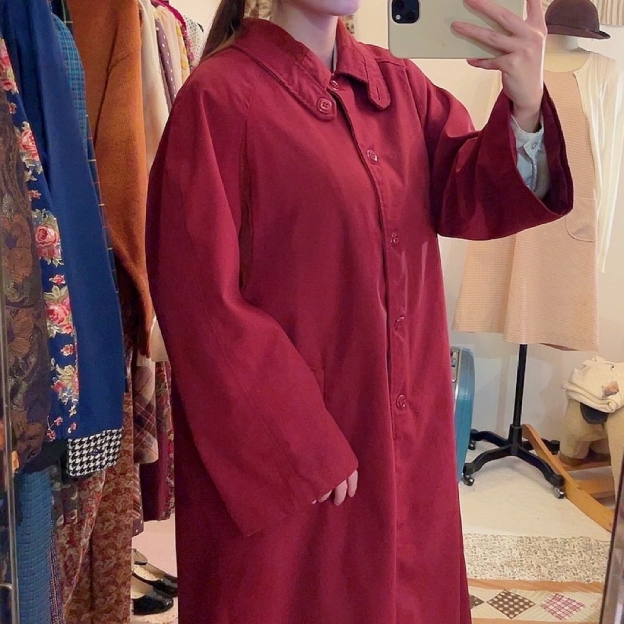 bordeaux check liner coat