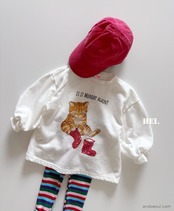 【取寄/韓国直送】Hei にゃんこロングTシャツ |秋服|韓国子供服|26/AT