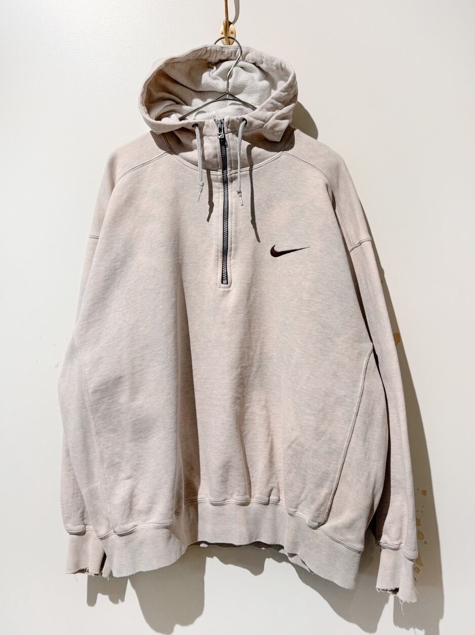 (CS1718)90's Old NIKE embroidery logo half zip hoodie