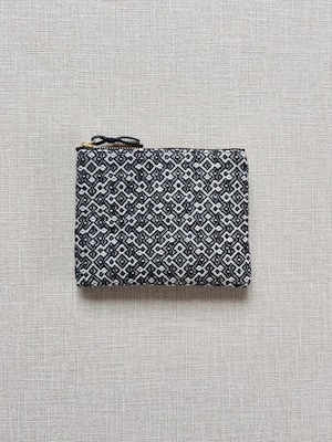 【14cm】Hand-woven mini pouch  / black   手織りミニポーチ　ブラック