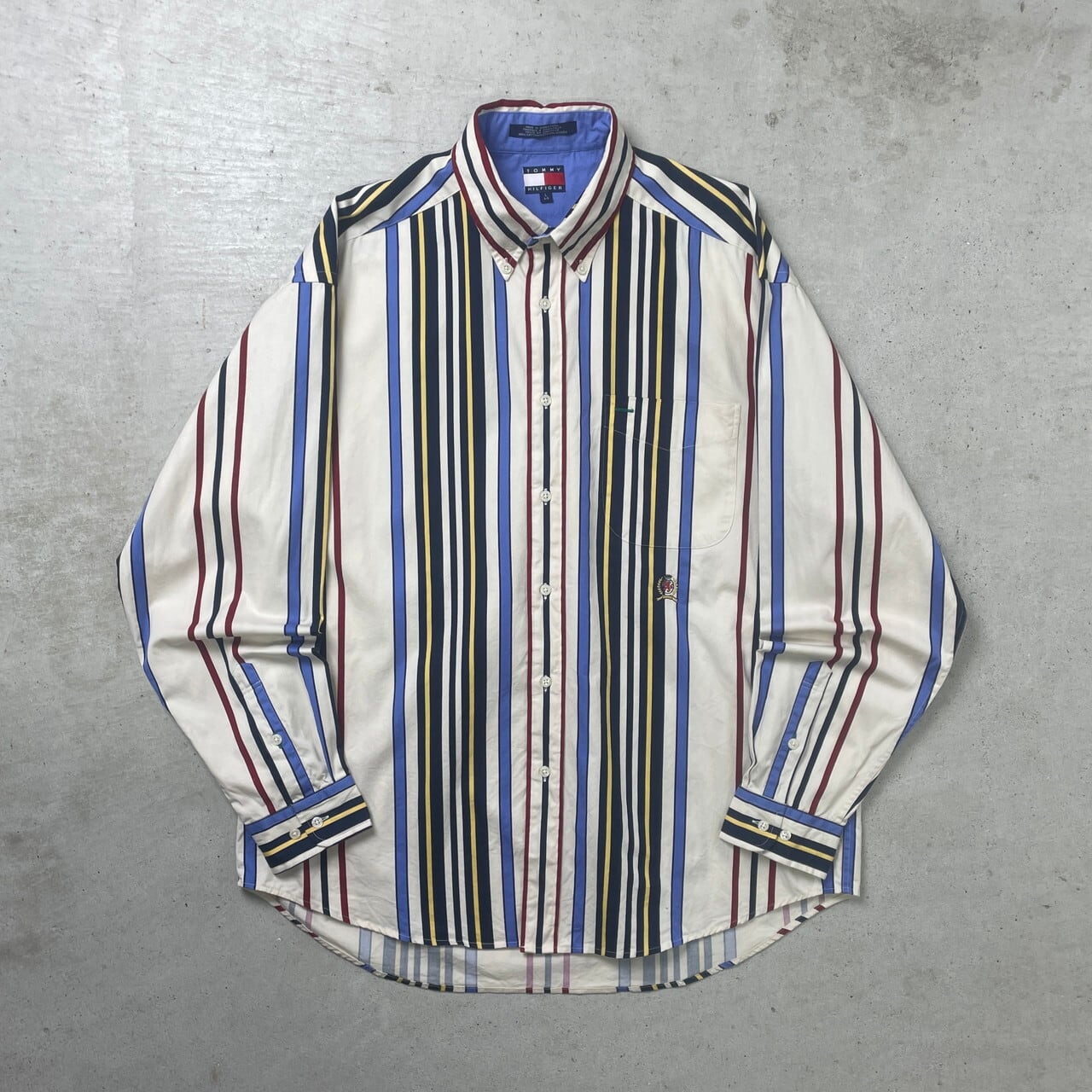90年代 TOMMY HILFIGER トミーヒルフィガー 長袖 ストライプシャツ