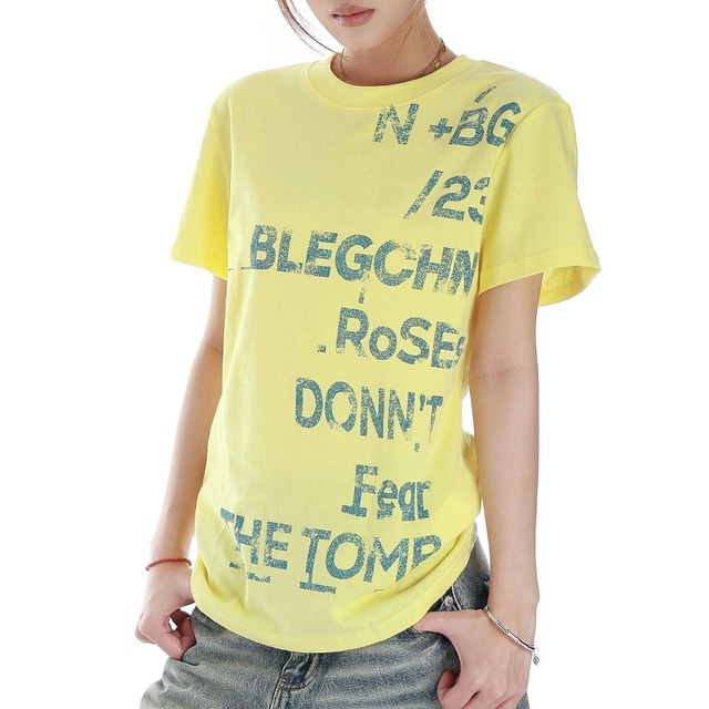 ランダムレタリンググラフィックTシャツ 2col   R02507