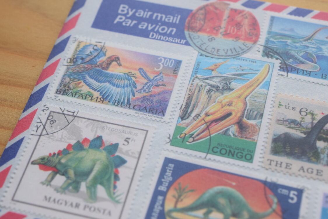 恐竜 切手コラージュ ポストカード 3枚セット | Life with Letter