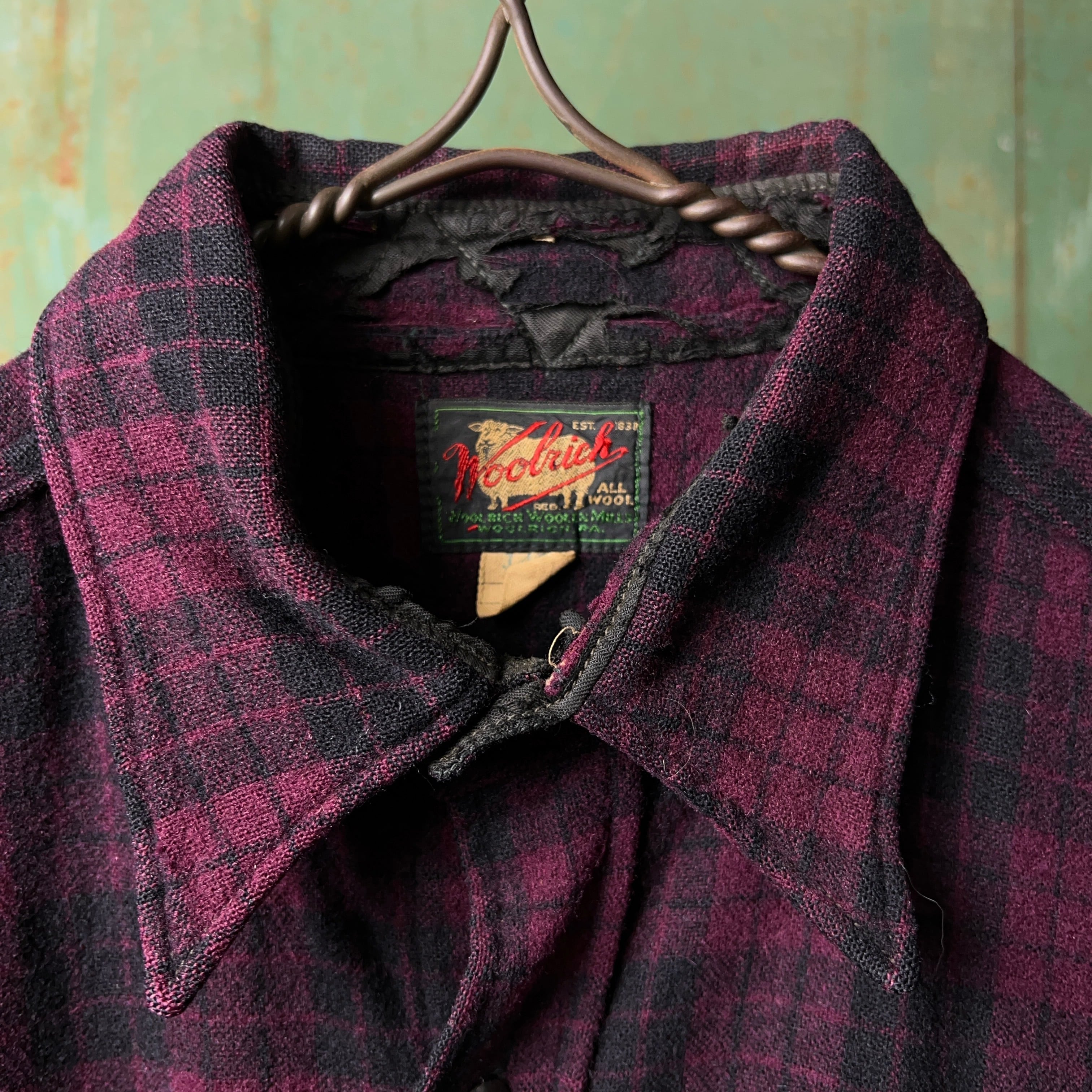 1940's Woolrich Plaid Wool Shirt 40年代 ウールリッチ チェック柄