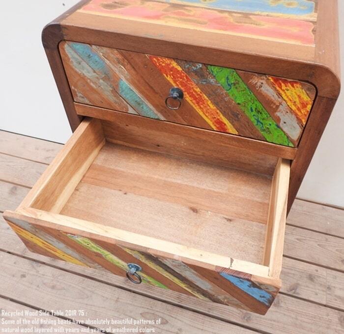 【アンティーク】① アジアン家具 木製 彫刻 木彫り サイドテーブル 古家具 一点物 リサイクルウッド サイドテーブル 2D1R75 船古材