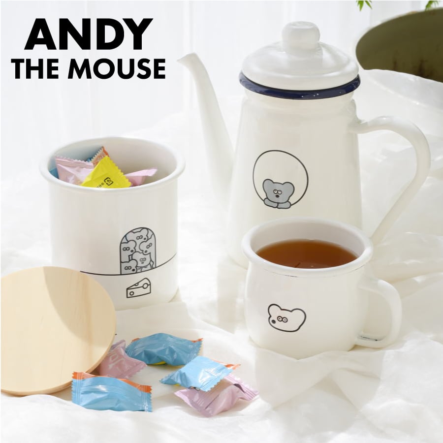 ねずみのANDY ホーローキャニスター／AMJ-2313 750ml 保存 保存