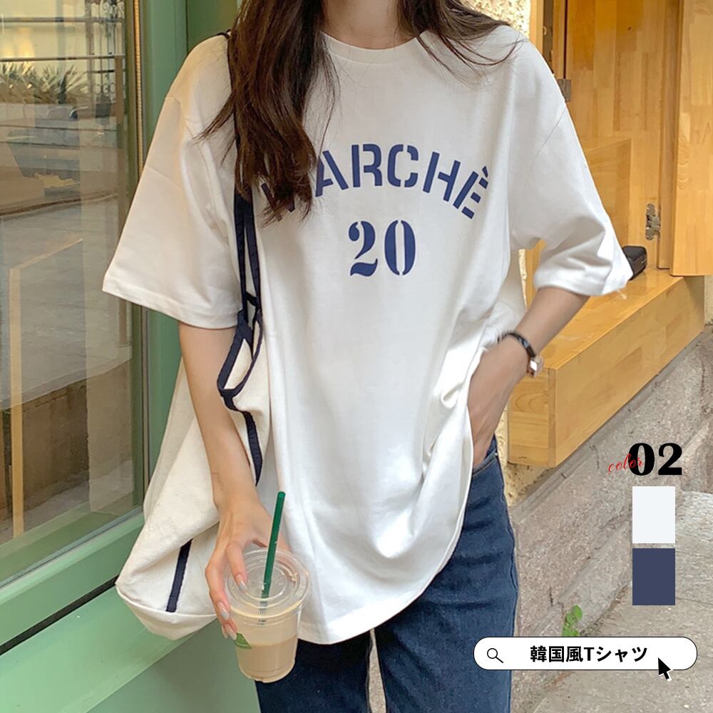 半袖Tシャツ ロゴ レディース 韓国