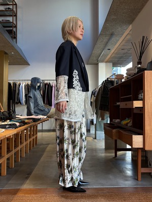 【26SS】FUMIE TANAKA フミエタナカ / flower satin PA / パンツ