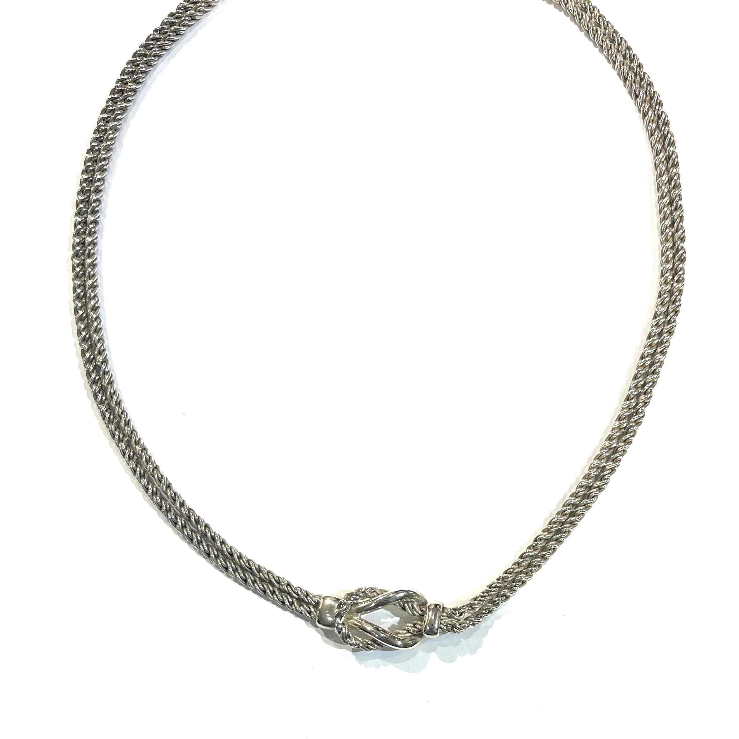 希少【TIFFANY&CO.】2216ツイストダブルロープネックレスシルバー925