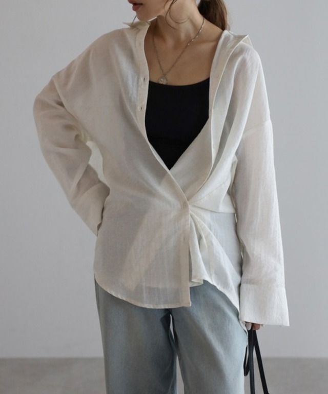 アシメカシュクールシャツ