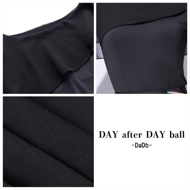 シフォンケープ  ドレープスリーブ フィットトップス 2col　D00653