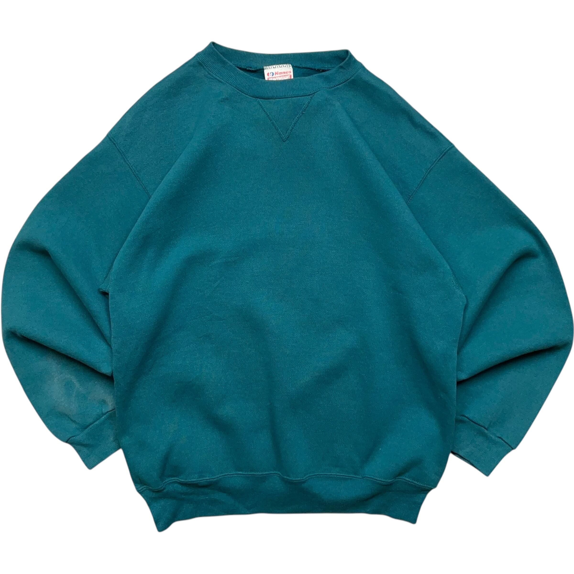 《L》Hanes ヘインズ スウェット 無地 ダークグリーン USA製 90年代 vintage no.6224
