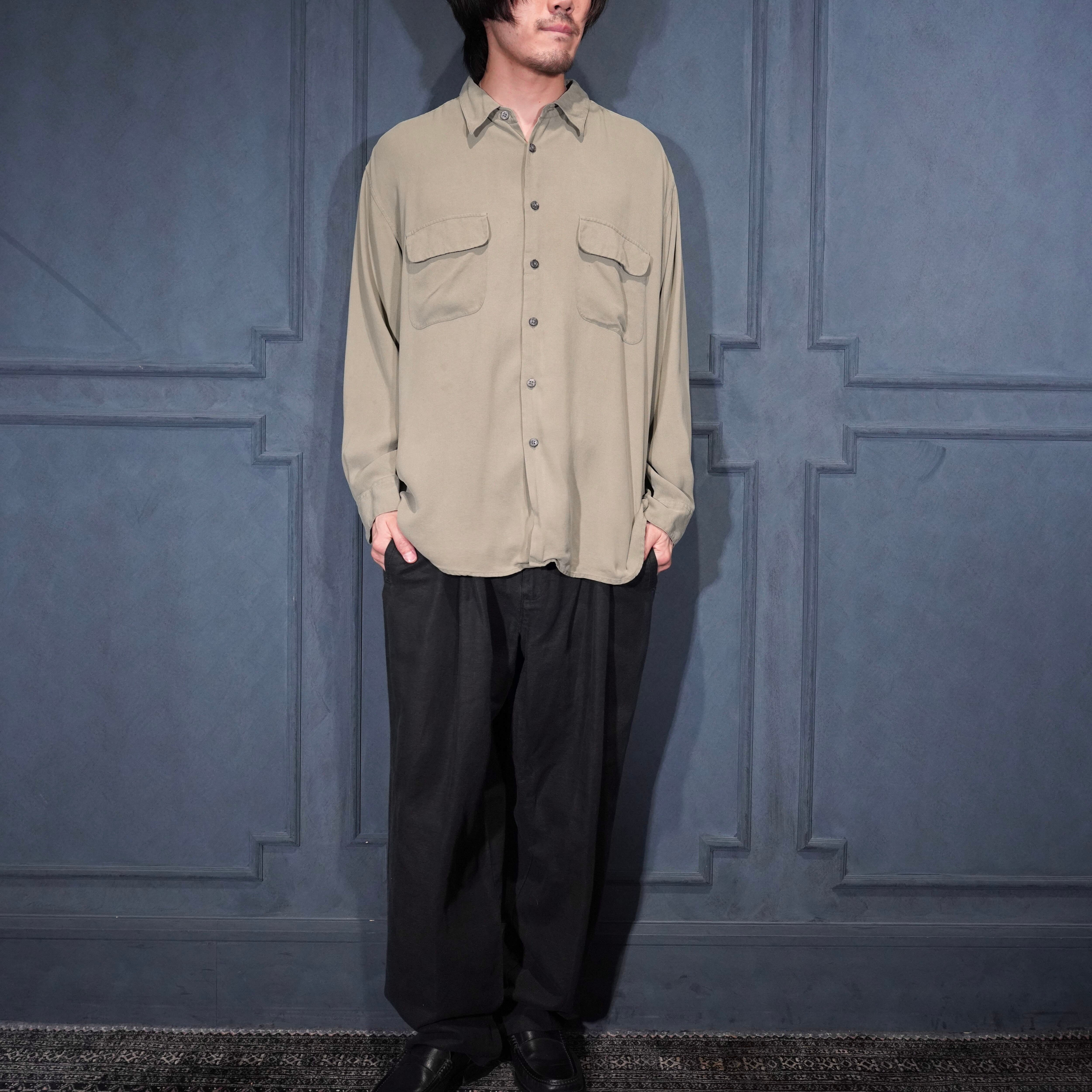 USA VINTAGE DOCKERS PREMIUM TUCK DESIGN LINEN WIDE SLACKS PANTS