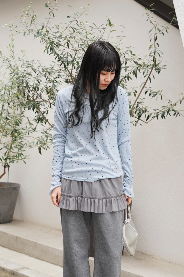 SUKE DOT LONG SLEEVE CUT SEW