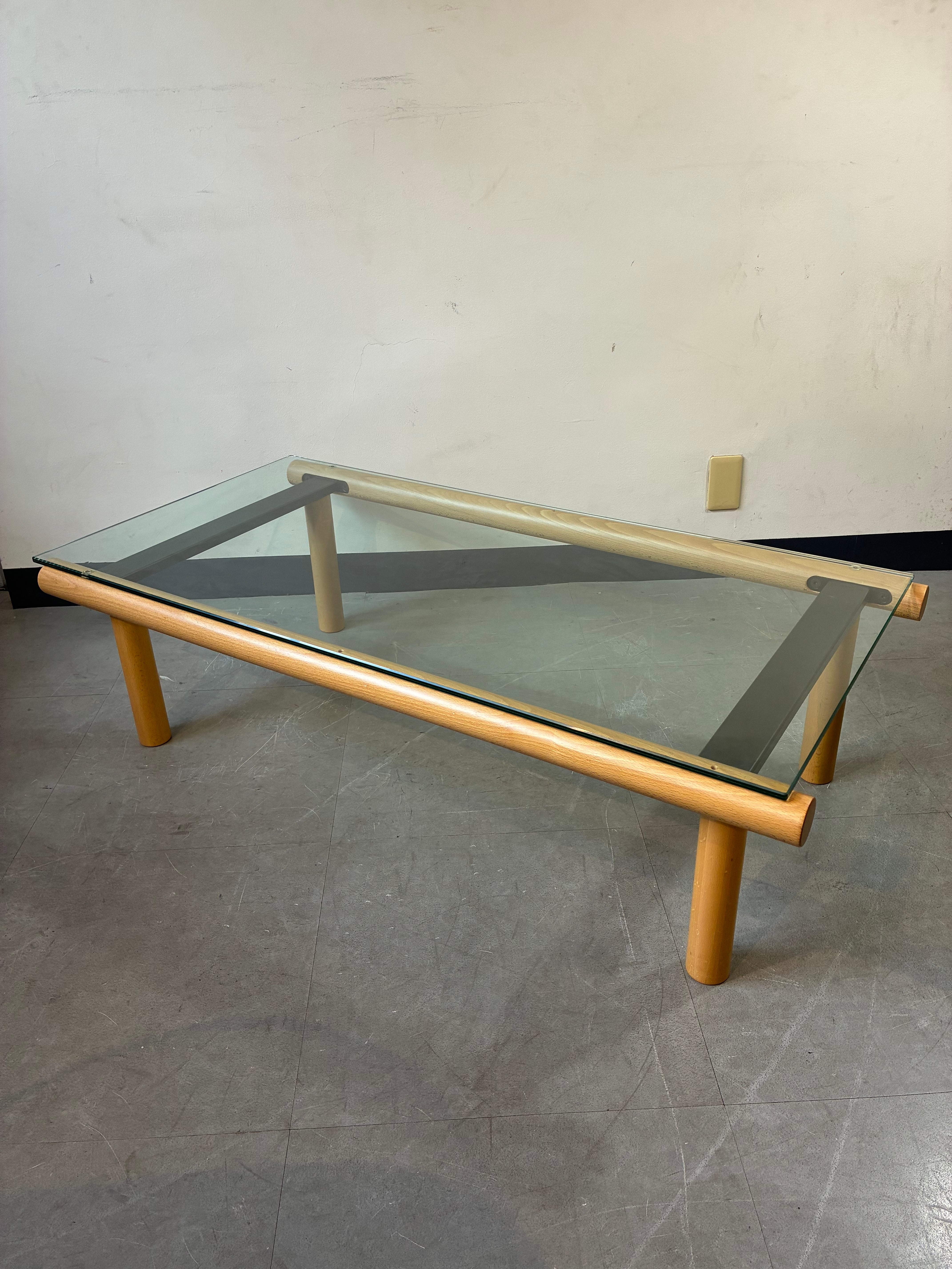 Vintage 00's Enzo Mari × MUJI Glass Coffee Table | OPERE