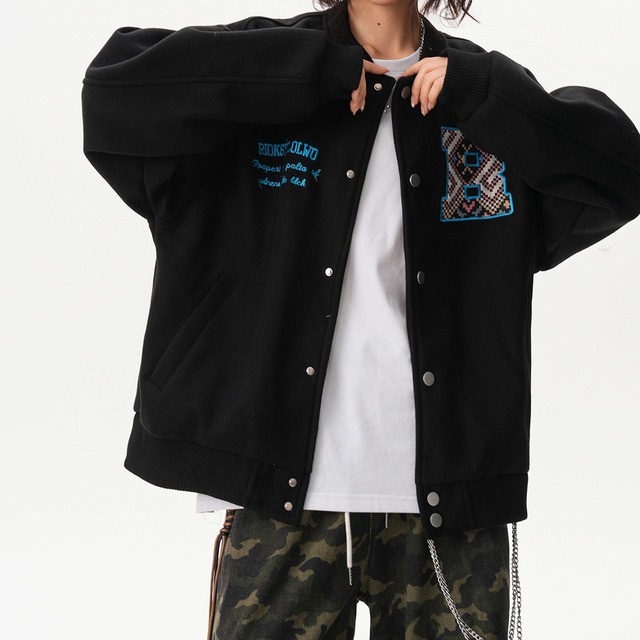 ビッグロゴエンブロイダリーヴァーシティジャケット R00975