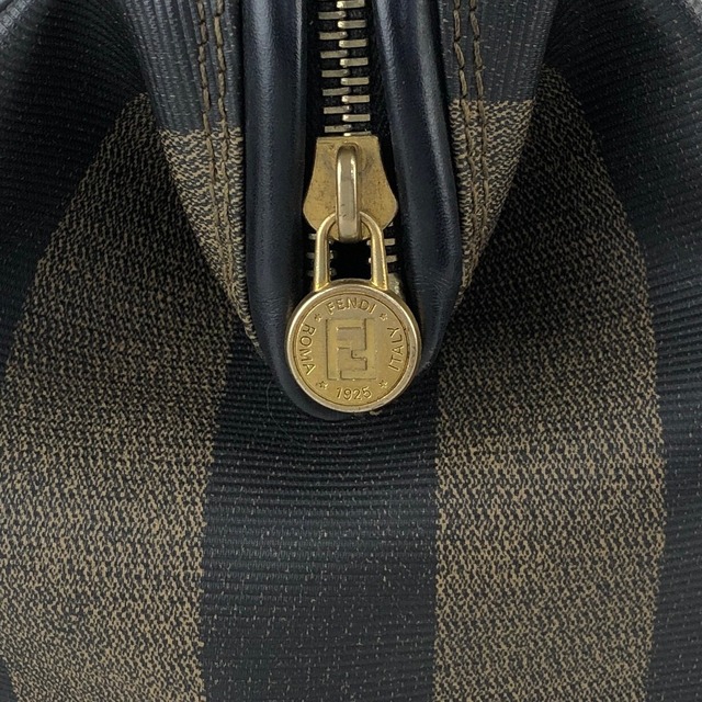 FENDI フェンディ ペカン ハンドバッグ ブラック FFロゴ PVC 2way ミニボストン vintage ヴィンテージ オールド 3d83yd