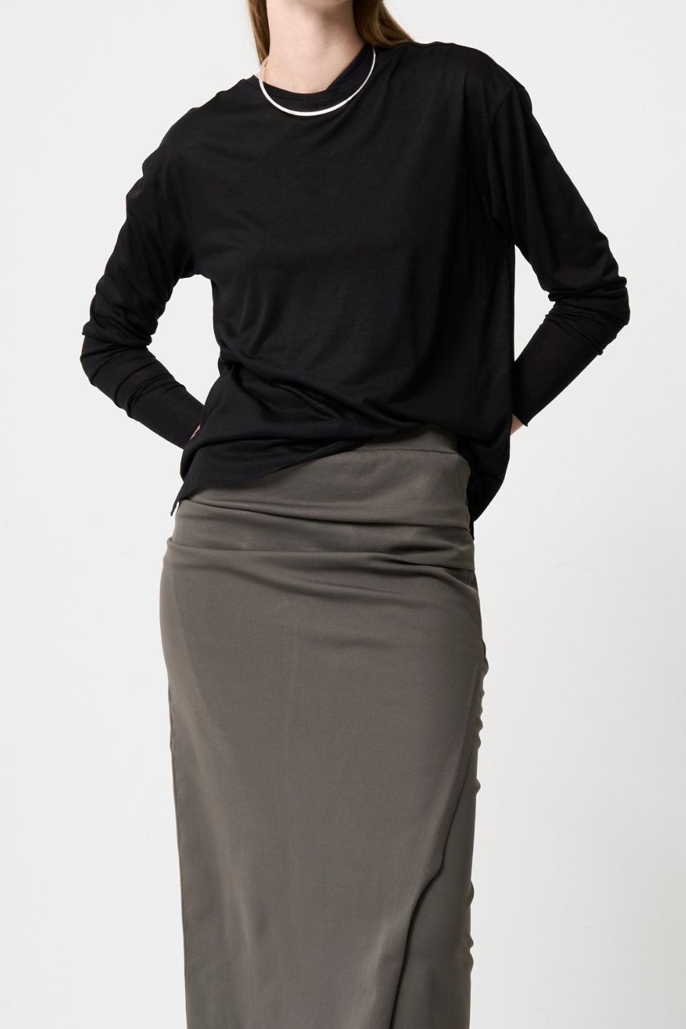 2way Sheer back open T-shirt - BLACK | seven dot - ライフスタイル