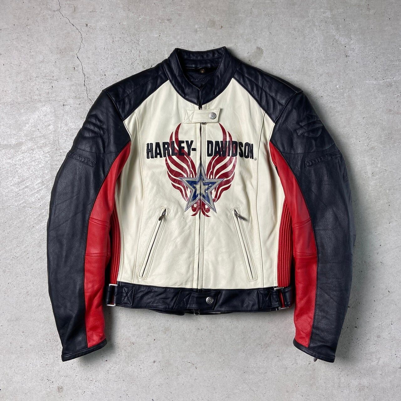黄金サイズ《Harley-Davidson》シングルライダースジャケット(L)黒  