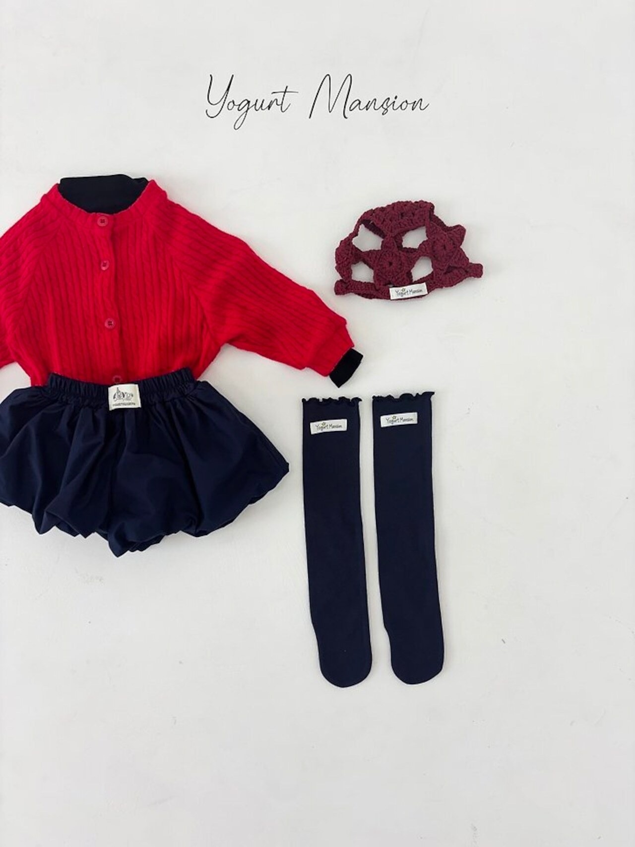 韓国子供服 / 26Autumn / 〖取寄〗Yogurt Mansion / ポンポンキュロット / キッズ服 *XS~JM*