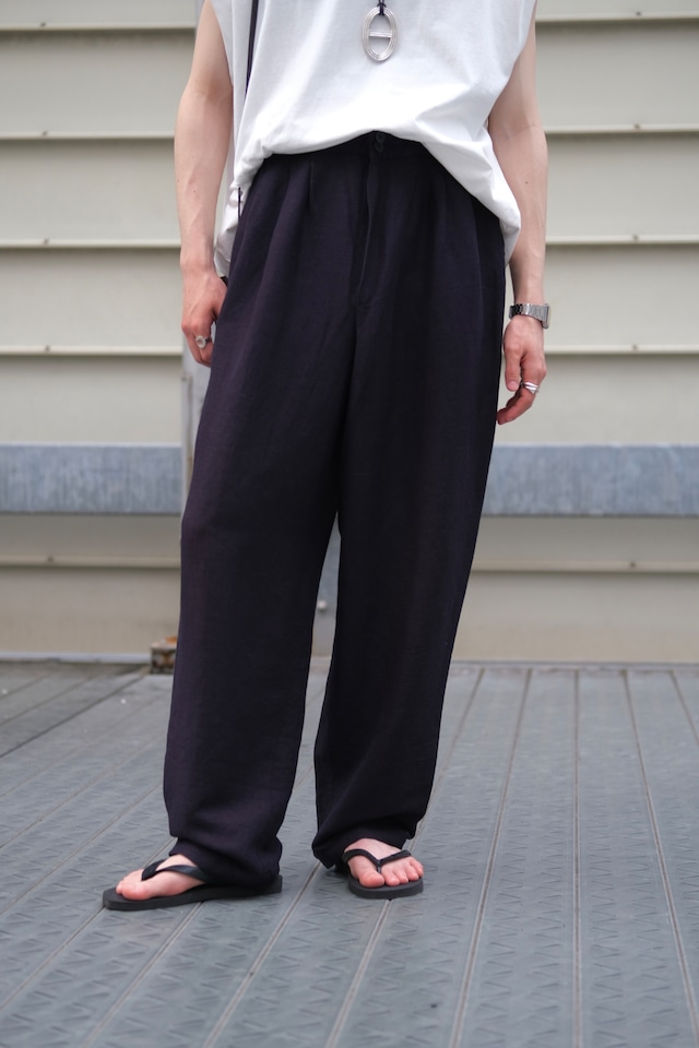 Utah/"Giorgio Sant'Angelo" 3-tuck linen trousers