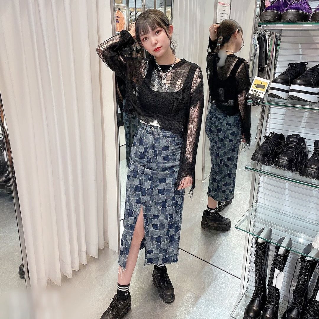 【50%OFF!】パッチワーク風 デニムロングスカート | VOLCAN&APHRODITE