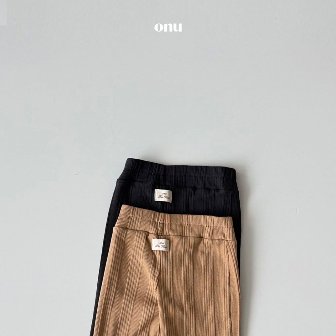 【ONU】 チーズリブパンツ／チャコール（80~120cm） - 8