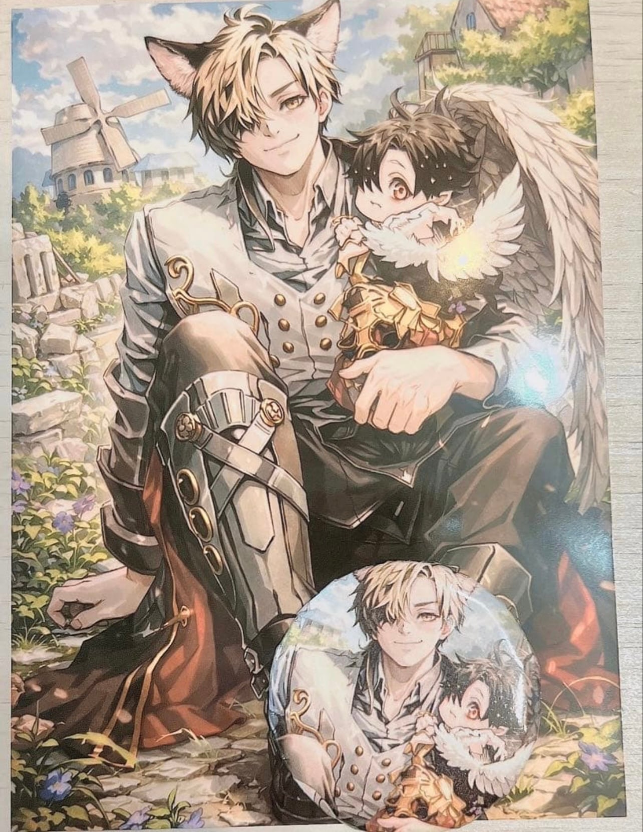 B5サイズ オリジナルイラスト 原画 創作男子 梅 水彩 アナログ絵 2枚セット B5サイズ オリジナルイラスト 原画 創作男子 梅 水彩 アナログ絵 | ART