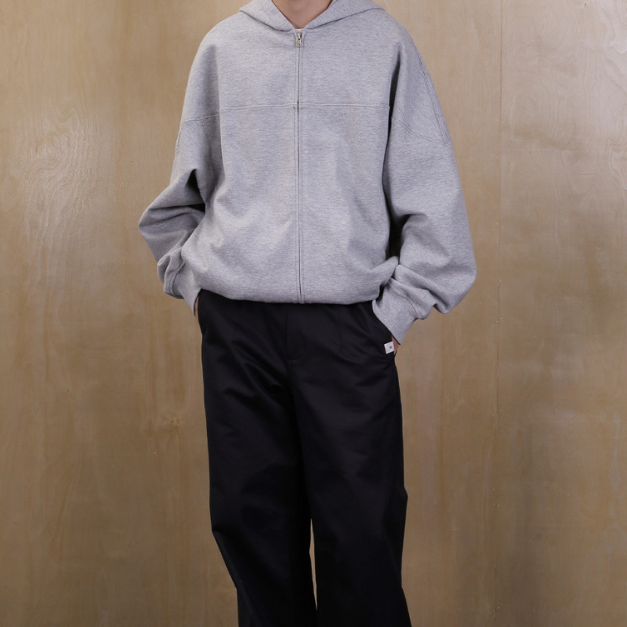 カジュアルスプリット両ジップパーカー　0815