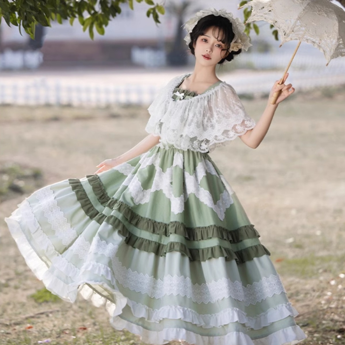 ロリータファッション通販 SEASONZ クラロリ ノースリーブ ワンピース ふんわり ノスタルジック 田園風 原宿スタイル ろりーた ロマンティック  | ロリータファッション通販 SEASONZ〜女の子の可愛いがギュッと詰まったお店～