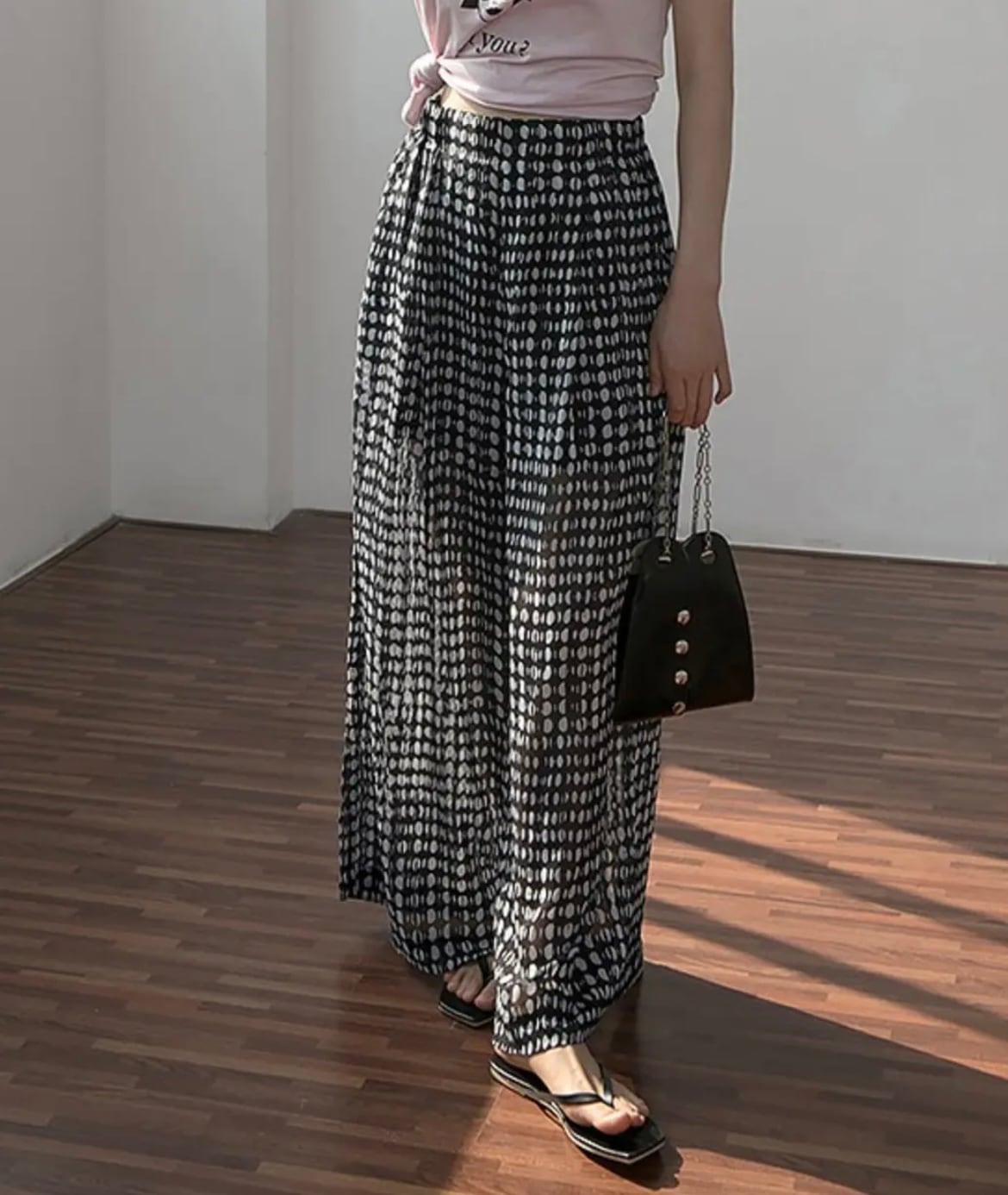 シースルードットワイドパンツ