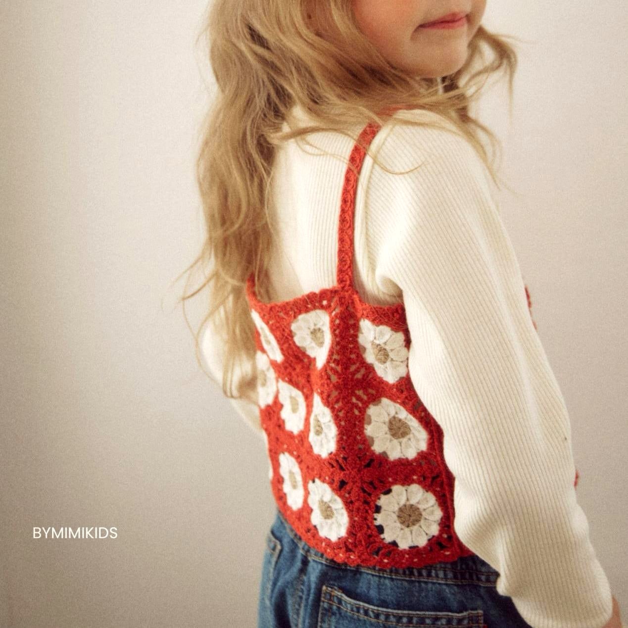 «Sold out»«ジュニアサイズあり» By MiMi フラワーニットベスト 2colors