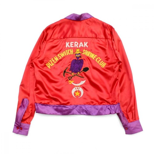 Vintage Rayon Shriners Club Jacket [CALIFORNIA BOWLING SHIRT & UNIFORM Co.] [1950s-] Shrine Club