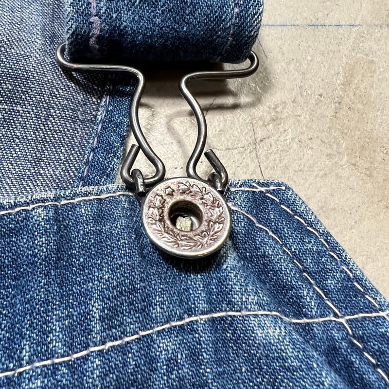 ~40's Unknown デニムオーバーオール 大戦モデル 月桂樹ボタン WW