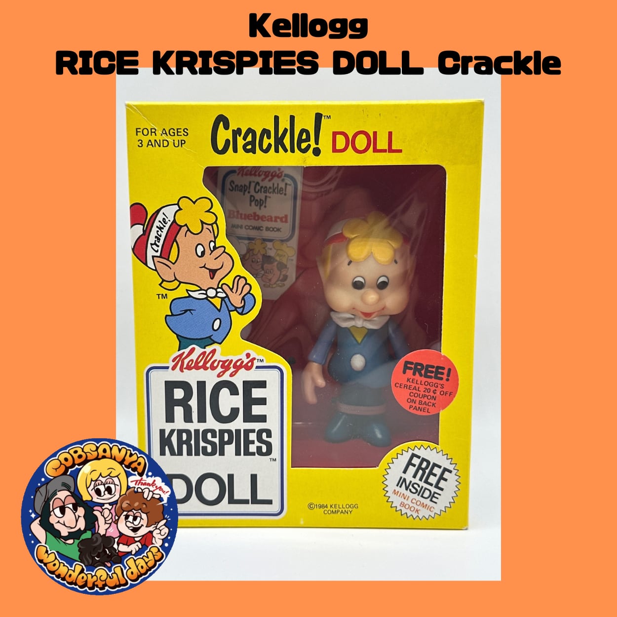 Talbot toys社 Kellogg RICE KRISPIES DOLL [Crackle！] 1984年 vintage