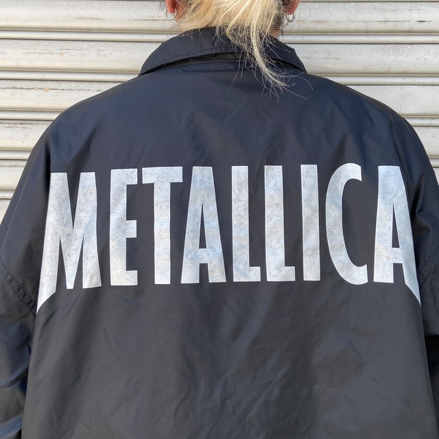 90s METALLICA メタリカ　バンド　コーチジャケット　ブラック　XL