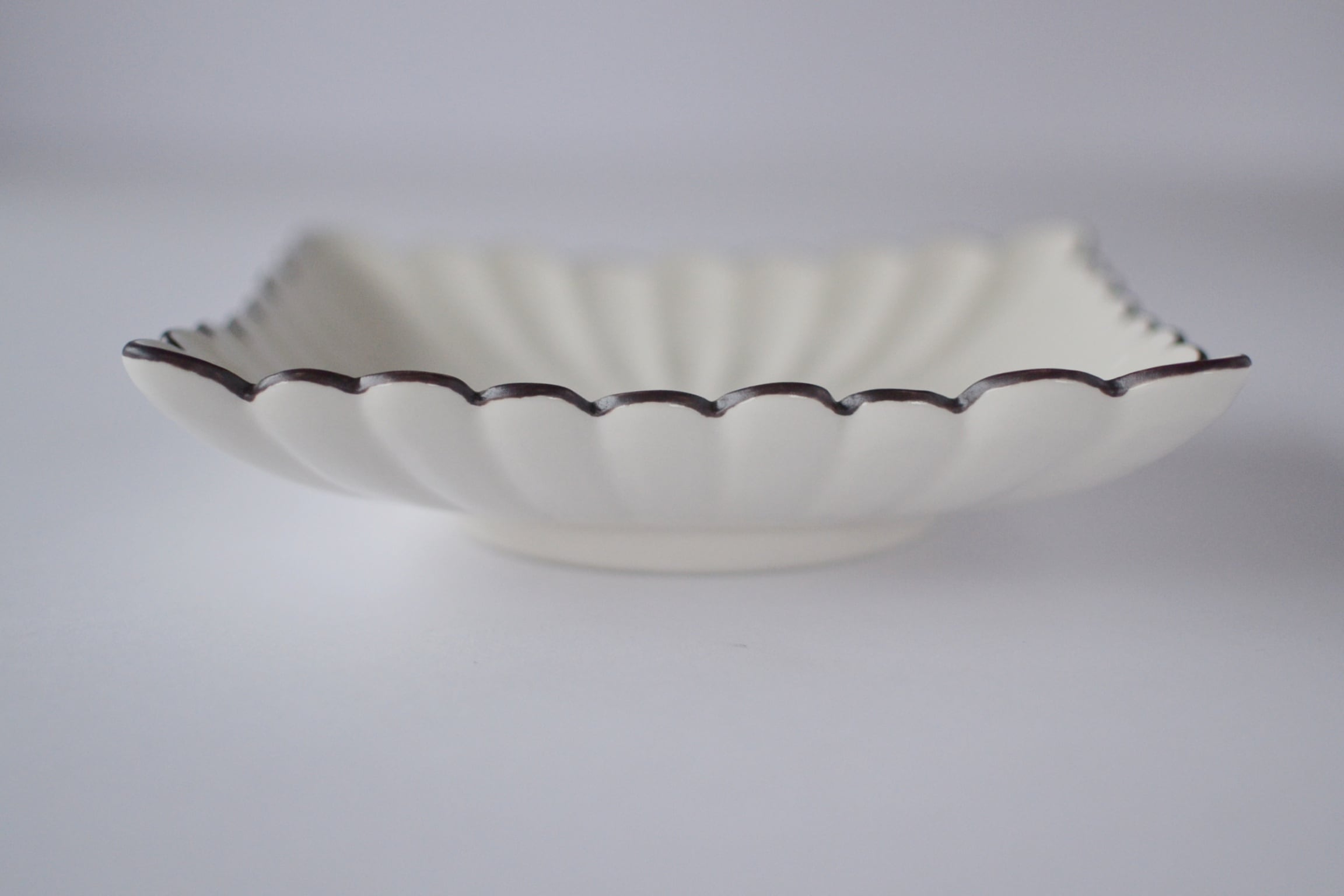 有田焼 福泉窯 菊割長角皿 / 白濁釉縁撥水錆 | FUCHIGAMI TOJIKI