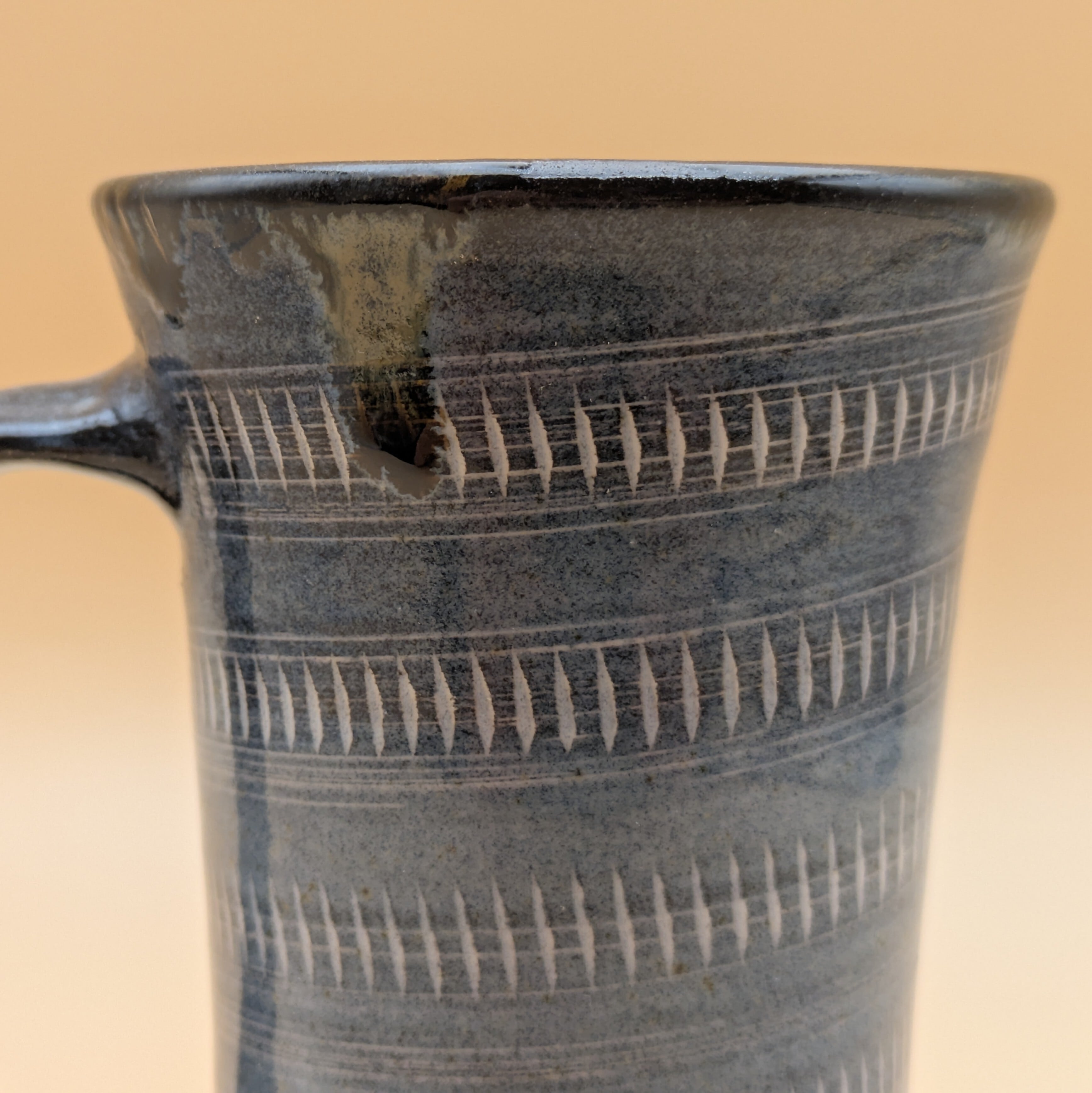 小石原焼】 マグカップ 10.5cm （緑釉 飴釉 飛び鉋） コーヒーカップ